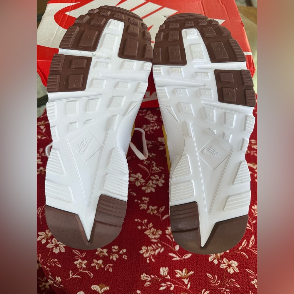 Nike White and Orange Huarache Sneakers - Picture 9 of 12